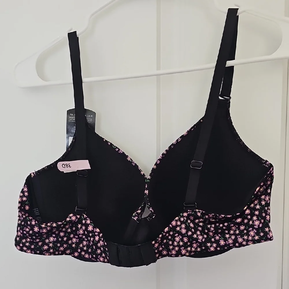 Maidenform Black and‎ Pink Floral Bra - Picture 3 of 7